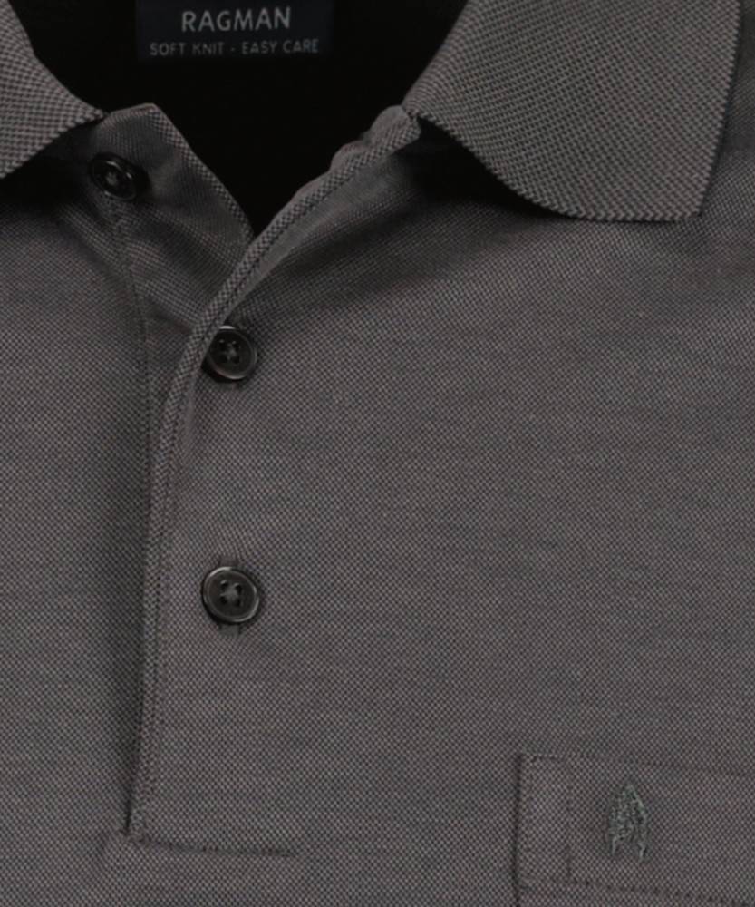 Ragman Polo grigio scuro con taschino ragman no stiro modern fit Novità