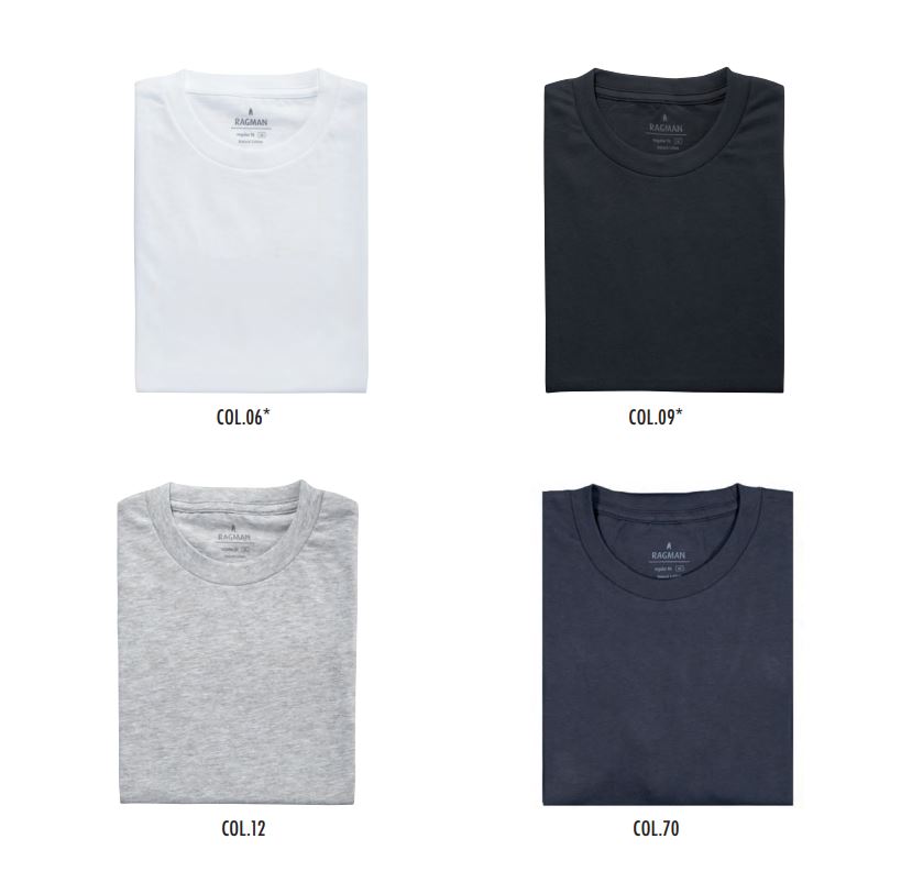 Ragman Due t-shirt blu ragman in puro cotone jersey Saldi Di Fabbrica