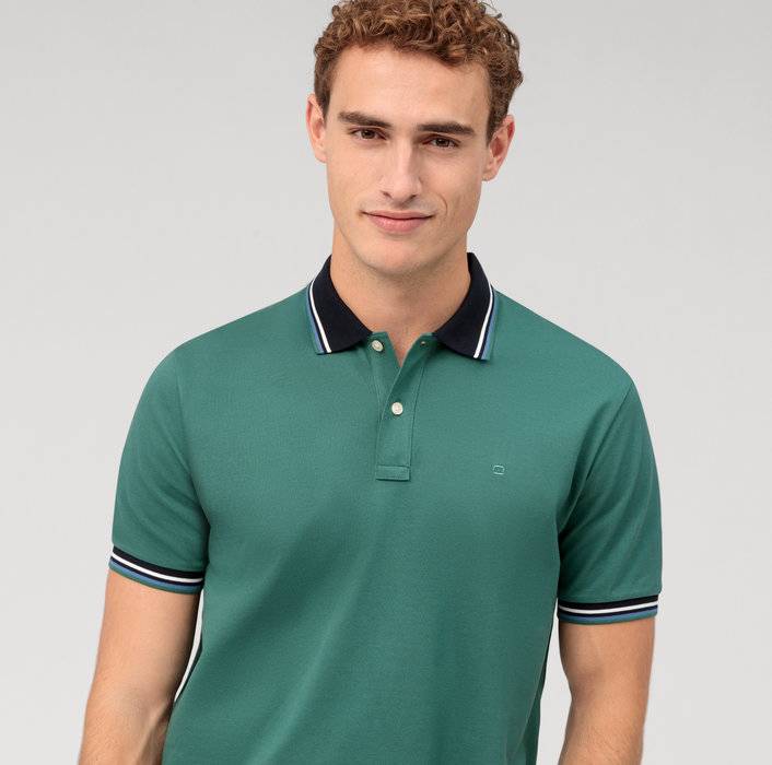 Olymp Polo verde olymp regular fit cotone piqué Nuovo