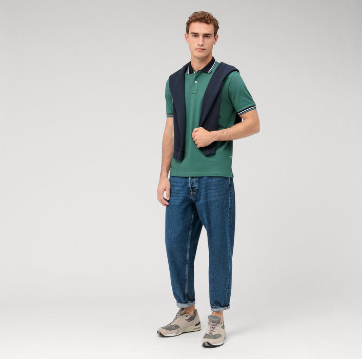 Olymp Polo verde olymp regular fit cotone piqué Nuovo