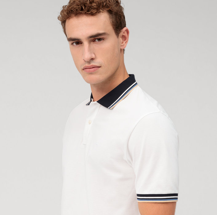 Olymp Polo bianca olymp regular fit cotone piqué Vendita