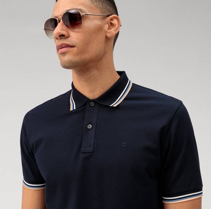 Olymp Polo blu olymp regular fit cotone piqué Pezzi Unici