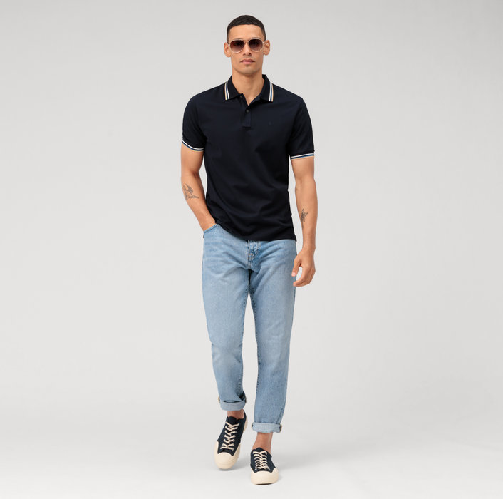 Olymp Polo blu olymp regular fit cotone piqué Pezzi Unici
