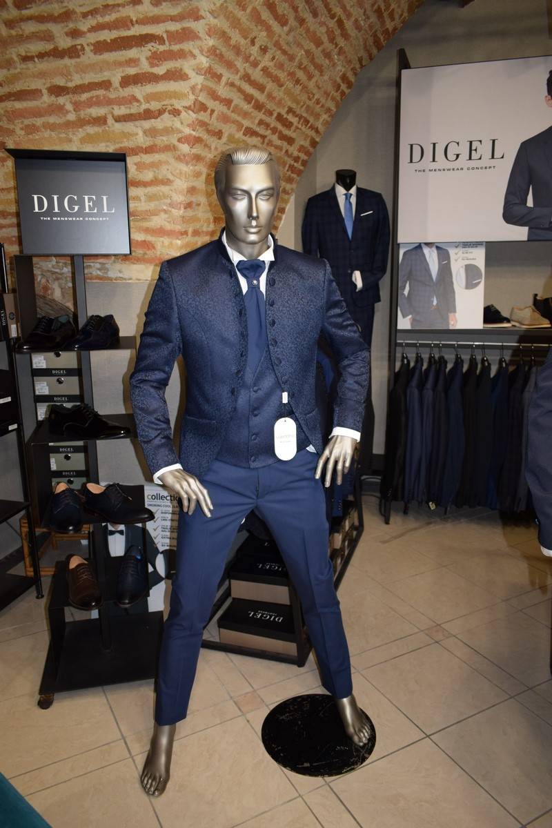 Musani Milano Cerimonia Abito musani blu damascato slim fit Acquista Ora