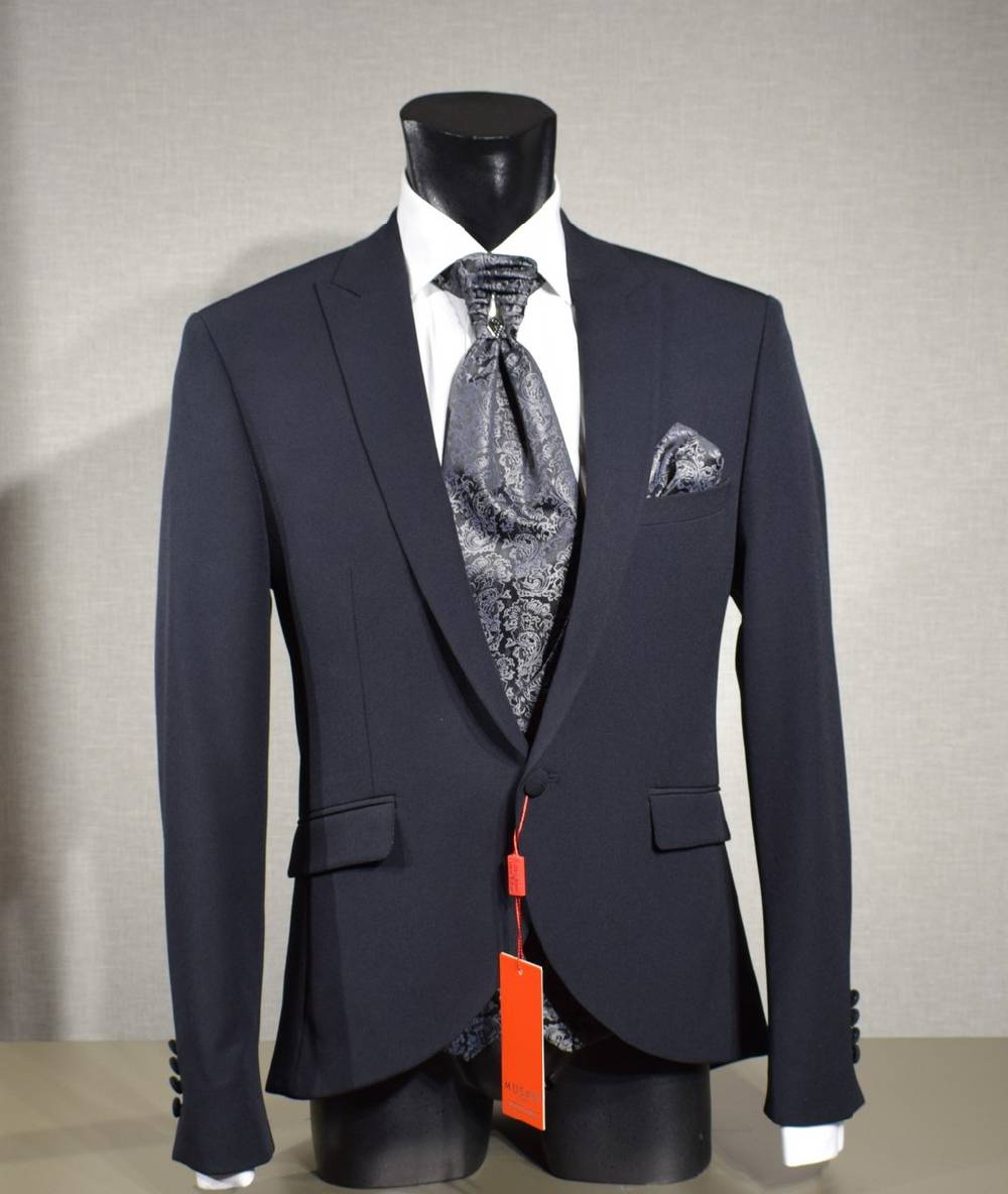 Musani Milano Cerimonia Abito elegante nero musani cerimonia slim fit con panciotto Affare Del Giorno