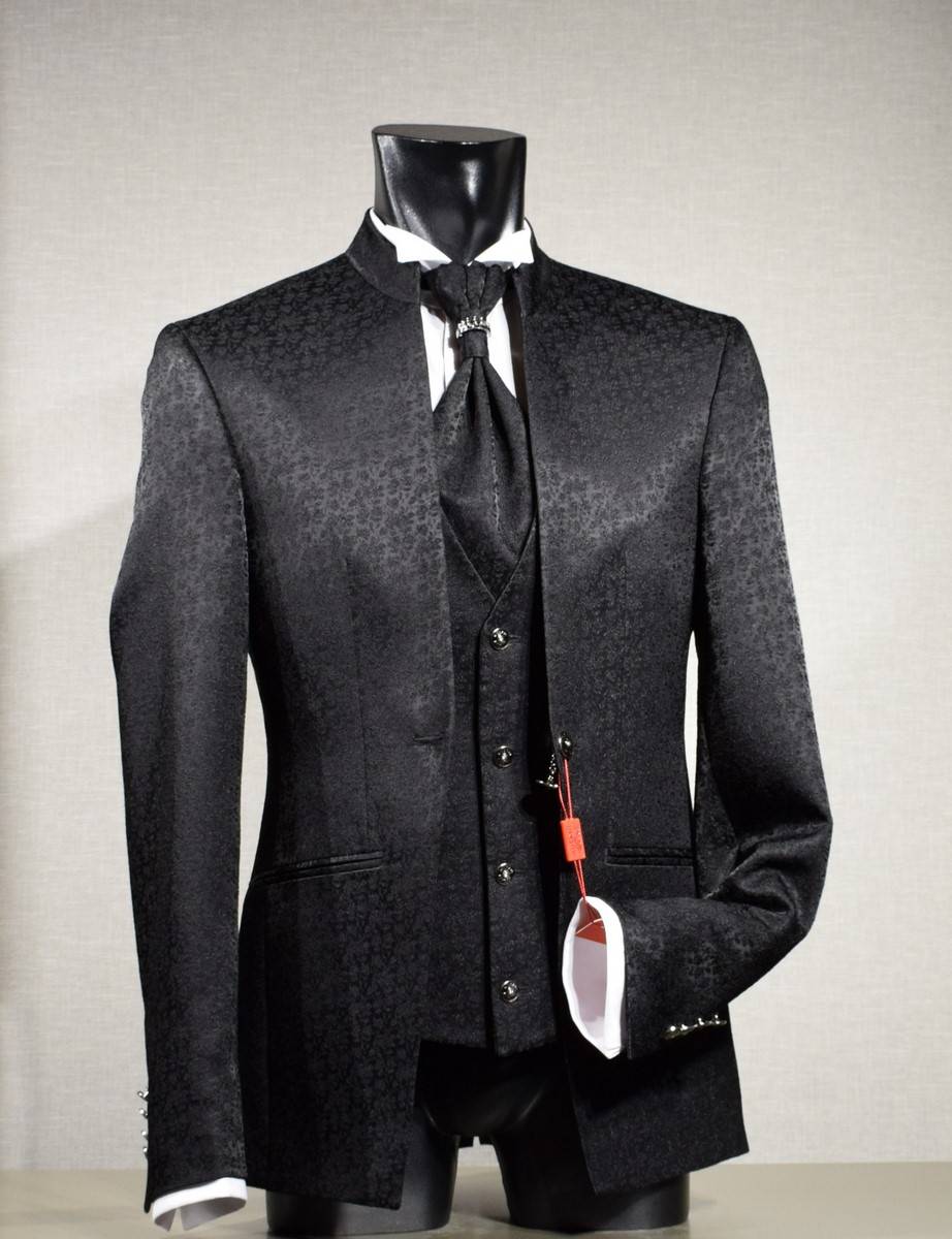 Musani Milano Cerimonia Abito musani cerimonia nero damascato slim fit Prezzo Ridotto