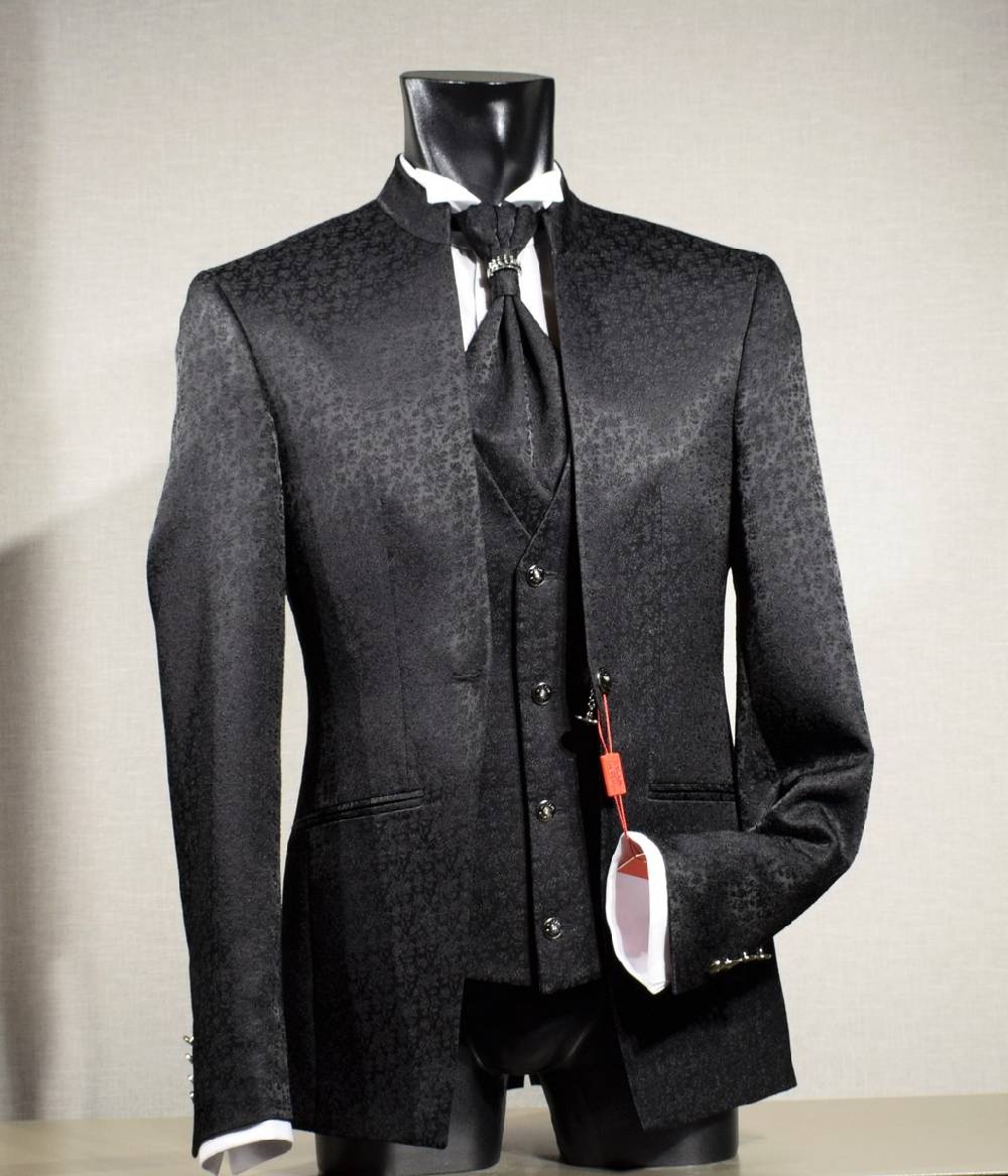 Musani Milano Cerimonia Abito musani cerimonia nero damascato slim fit Prezzo Ridotto