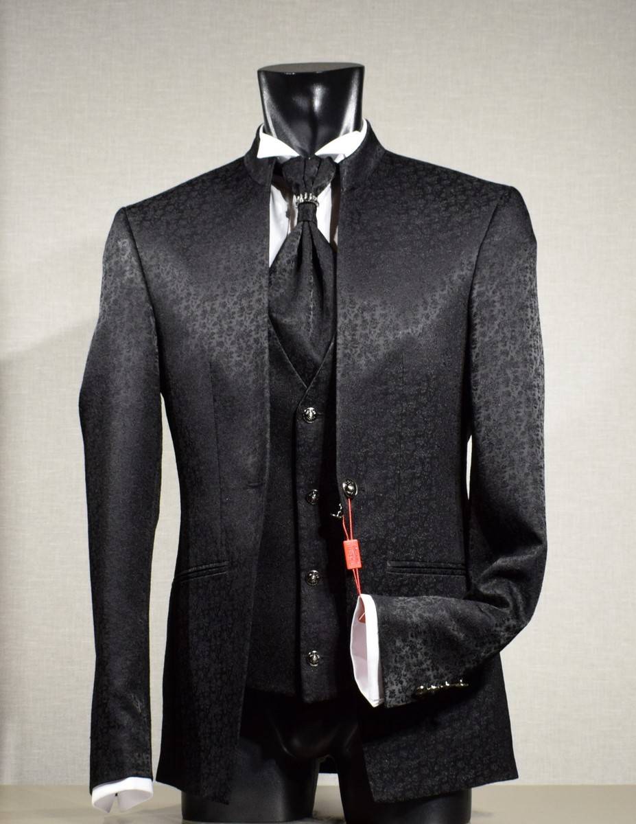 Musani Milano Cerimonia Abito musani cerimonia nero damascato slim fit Prezzo Ridotto