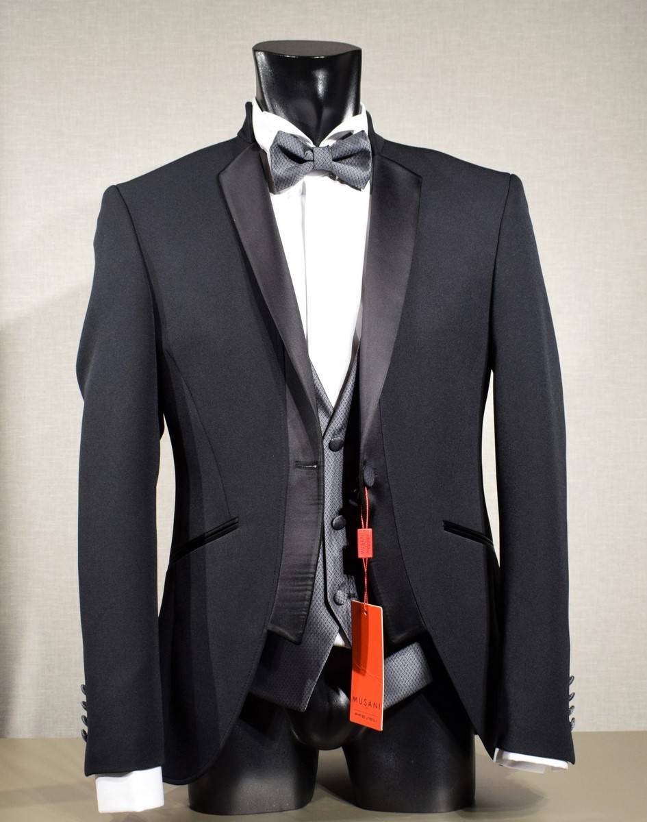 Musani Milano Cerimonia Smoking moderno slim fit nero musani cerimonia Sottocosto