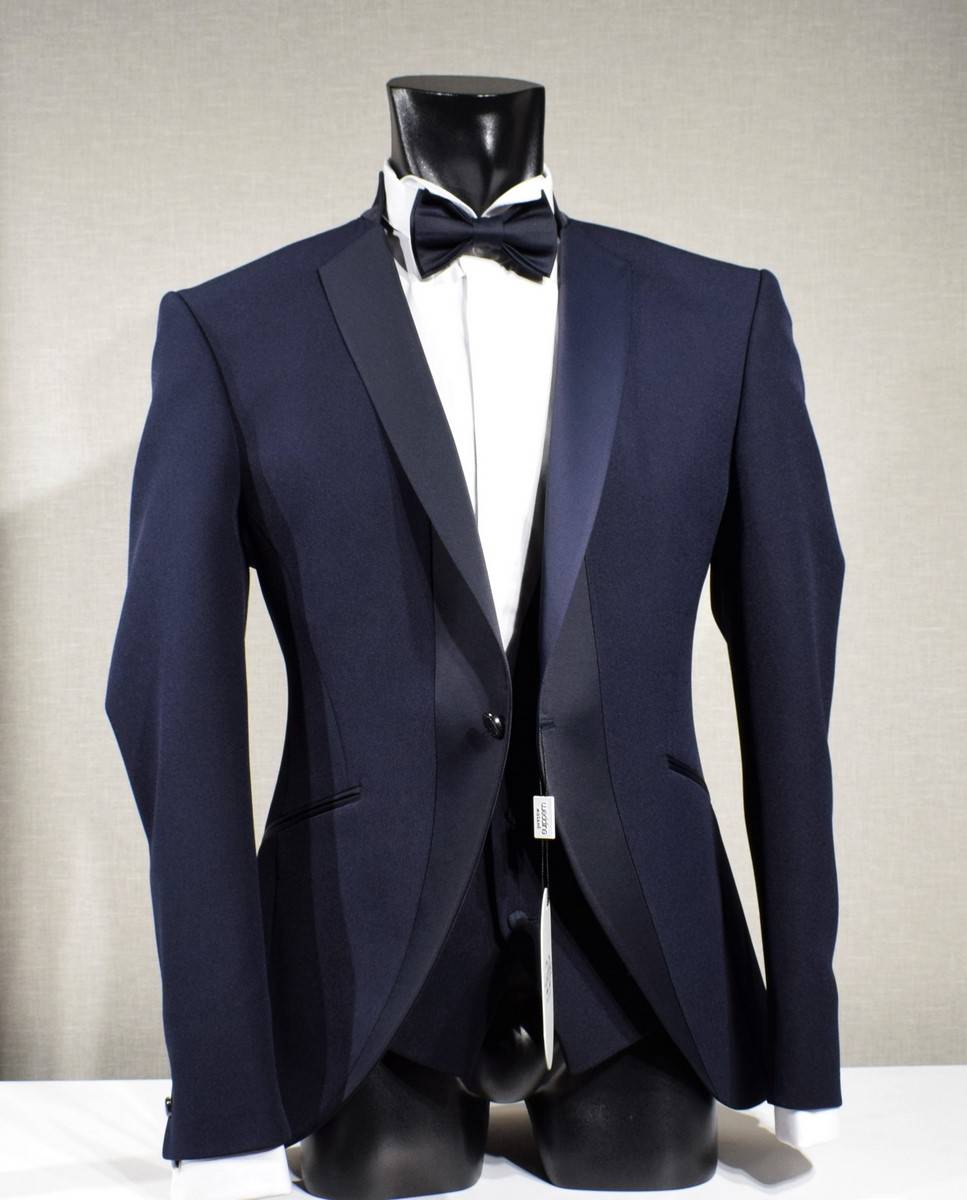 Musani Milano Cerimonia Abito smoking moderno blu musani slim fit Sconto