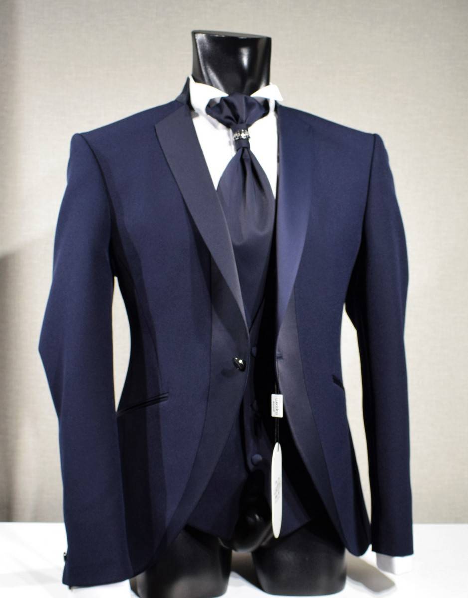 Musani Milano Cerimonia Abito smoking moderno blu musani slim fit Sconto