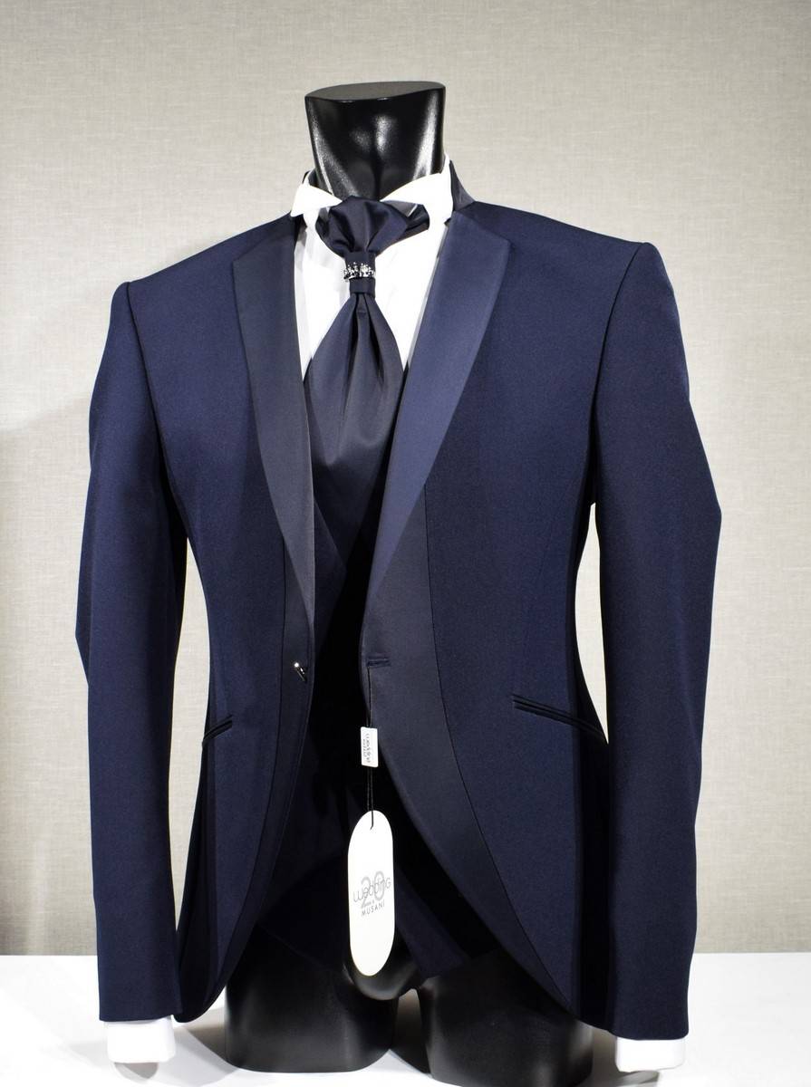 Musani Milano Cerimonia Abito smoking moderno blu musani slim fit Sconto
