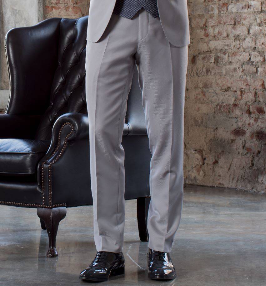Musani Milano Cerimonia Abito musani cerimonia grigio chiaro slim fit con petto a lancia Offerta
