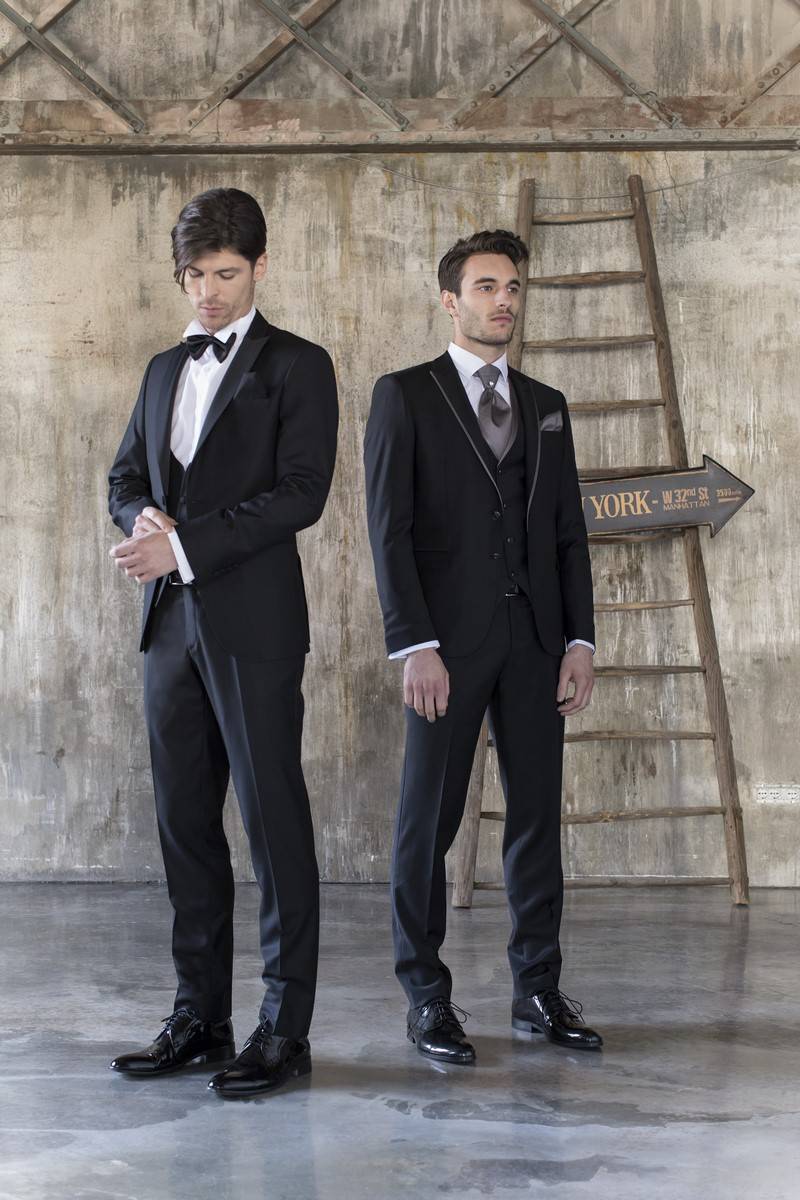 Musani Milano Cerimonia Smoking con panciotto nero slim fit musani cerimonia Economico
