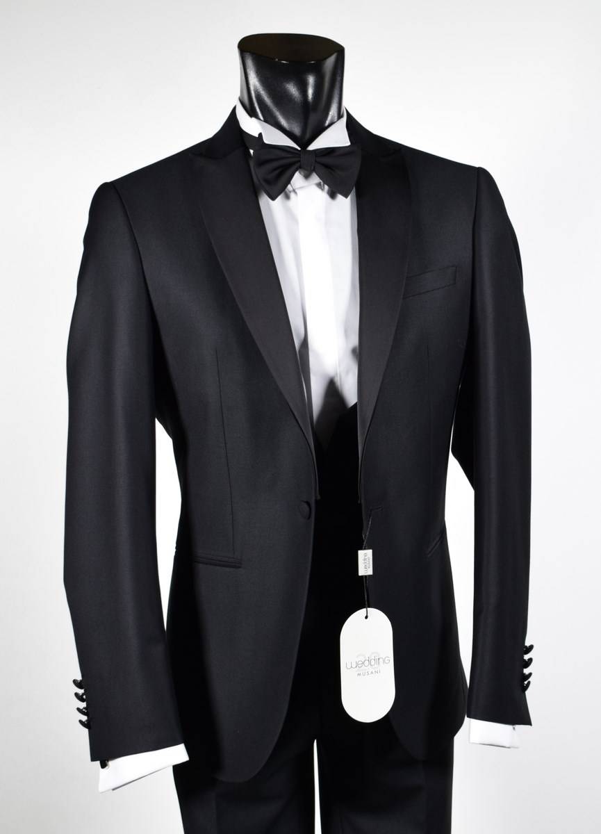 Musani Milano Cerimonia Smoking con panciotto nero slim fit musani cerimonia Economico