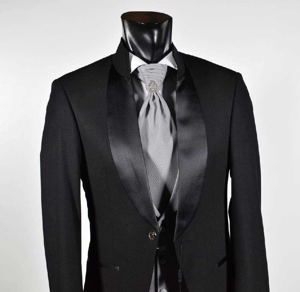 Musani Milano Cerimonia Abito nero musani cerimonia modello coreano slim fit Offerte
