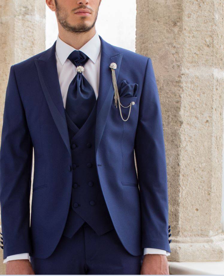Musani Milano Cerimonia Abito bluette slim fit musani cerimonia completo di panciotto cravatta camicia Hotsell