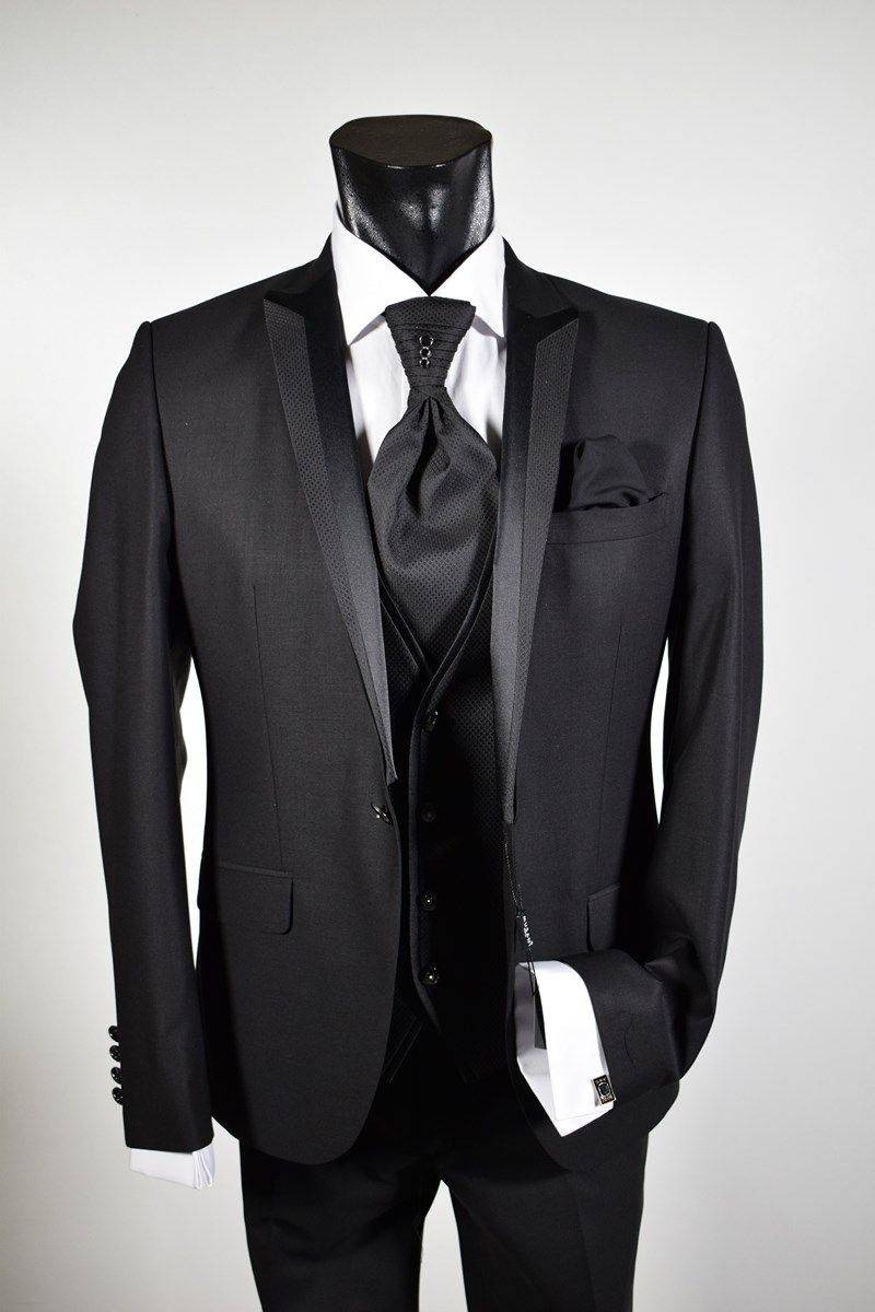 Musani Milano Cerimonia Abito nero slim fit Musani cerimonia Vendita Economica
