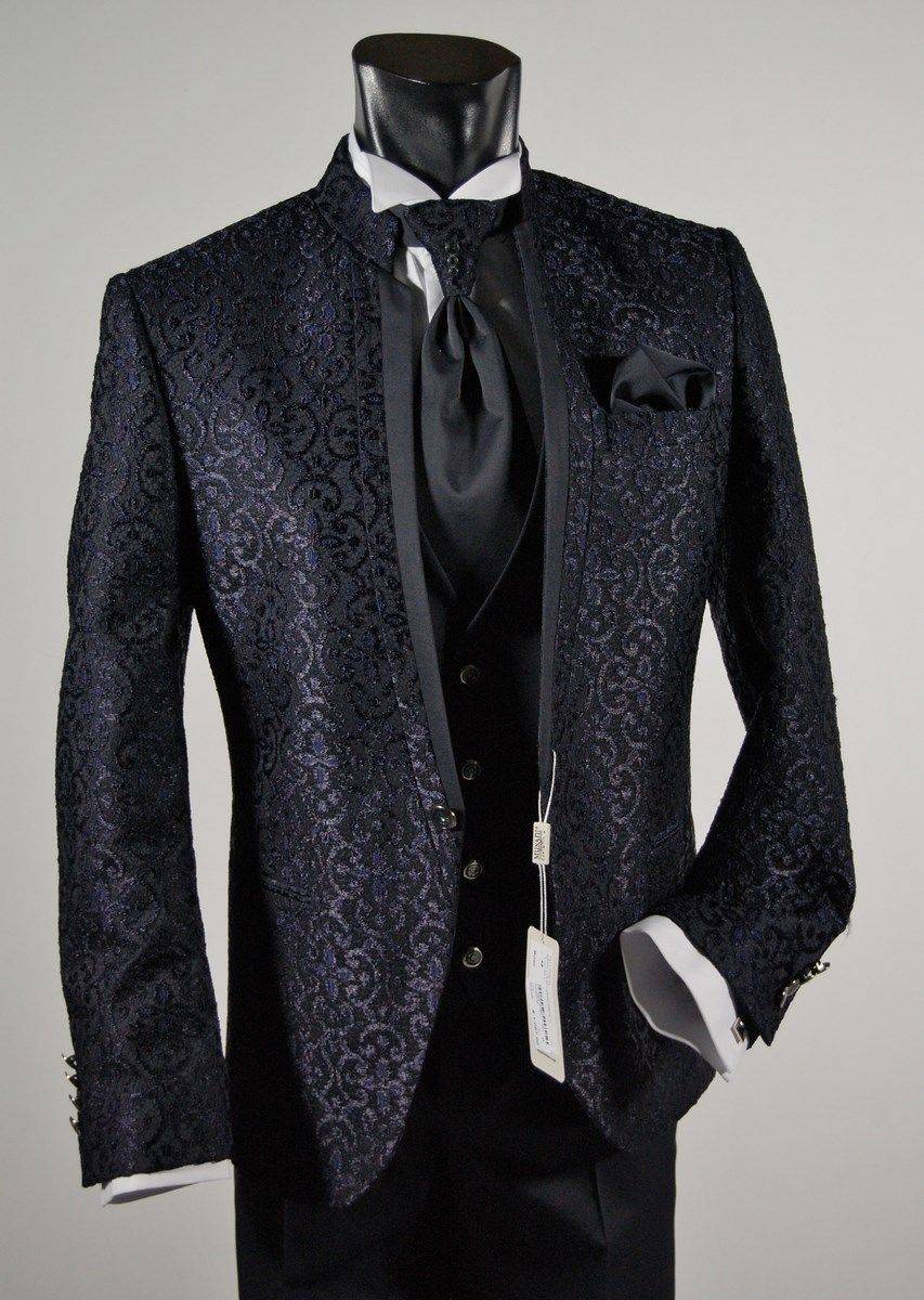 Musani Milano Cerimonia Abito slim fit sposo guru broccato musani cerimonia Saldi Di Fabbrica
