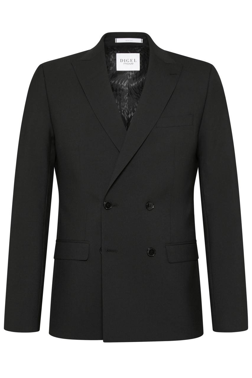 Digel Abito nero digel slim fit doppiopetto misto lana bi-stretch Nuovo
