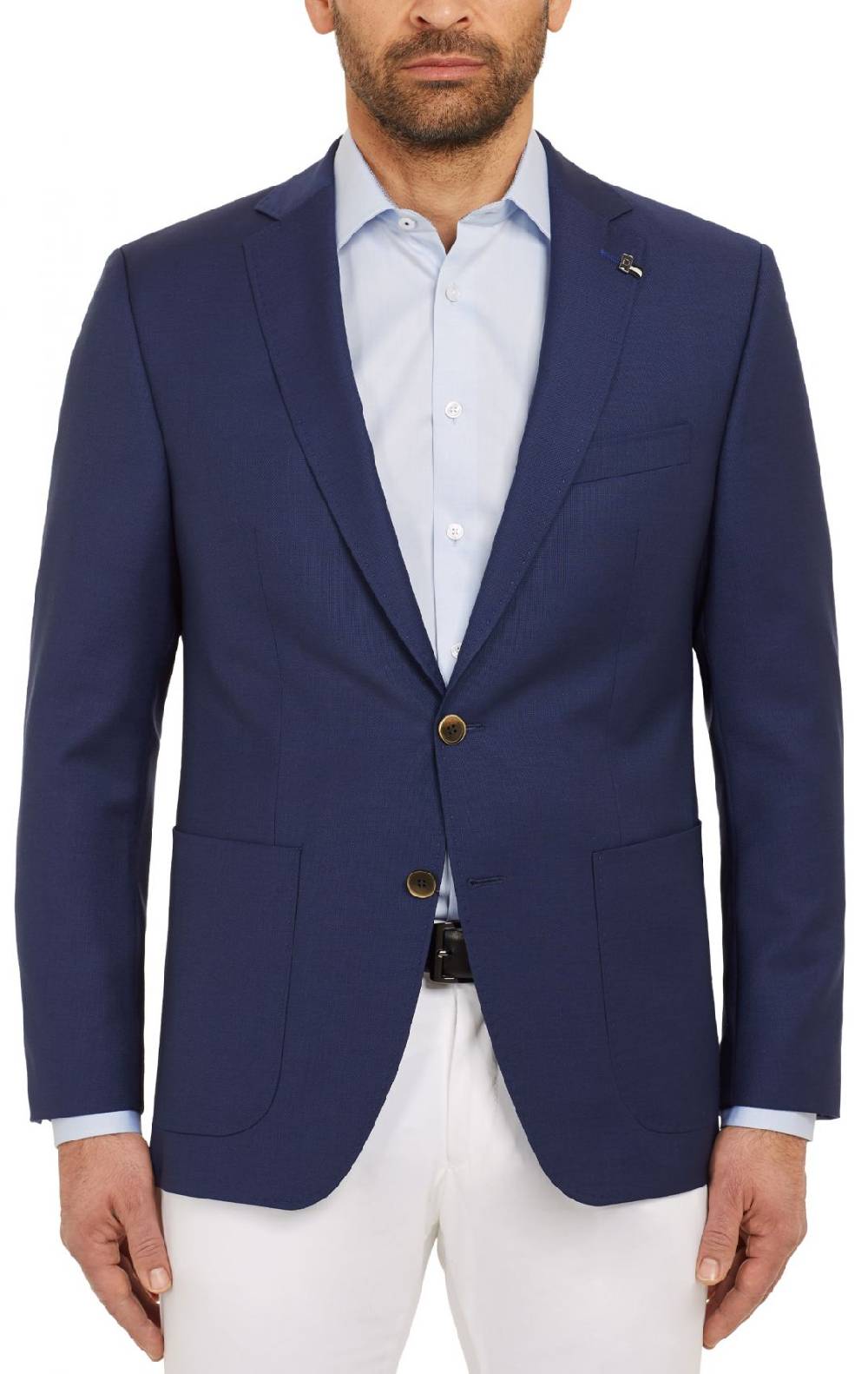 Digel Giacca blu marine digel drop quattro corto lana marzotto con tasche a toppa Italia