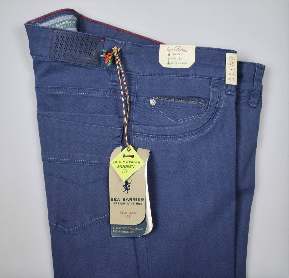 Sea Barrier Jeans cinque tasche blu in cotone stretch modern fit 2025