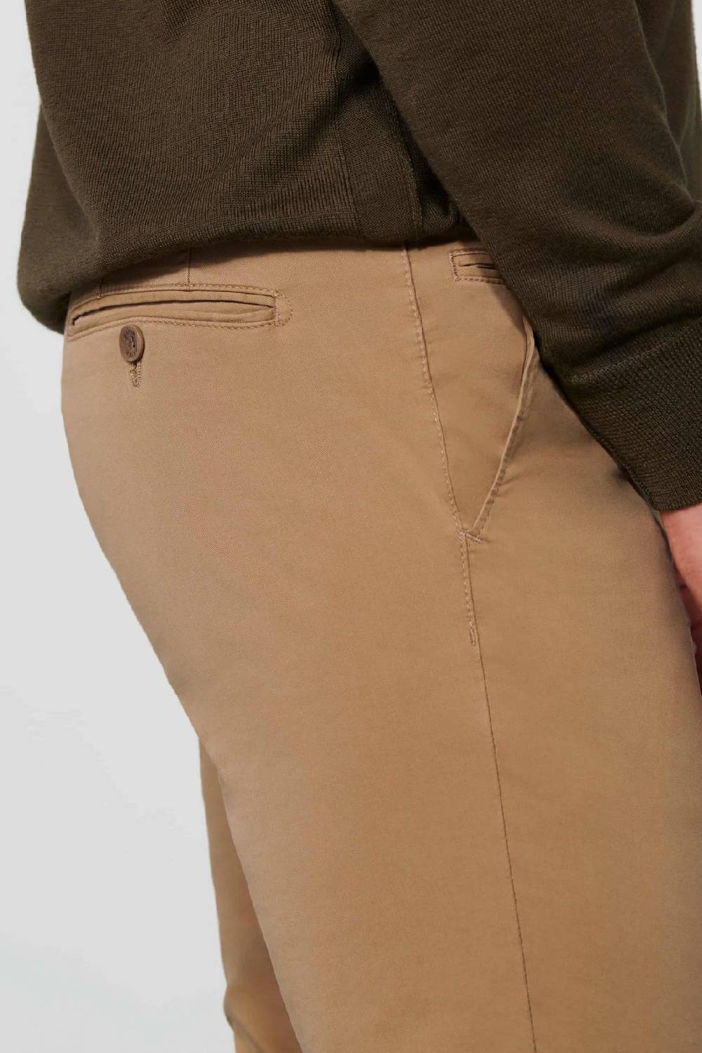 Meyer Pantalone color cammello meyer cotone bio stretch modern fit Offerta Pasqua