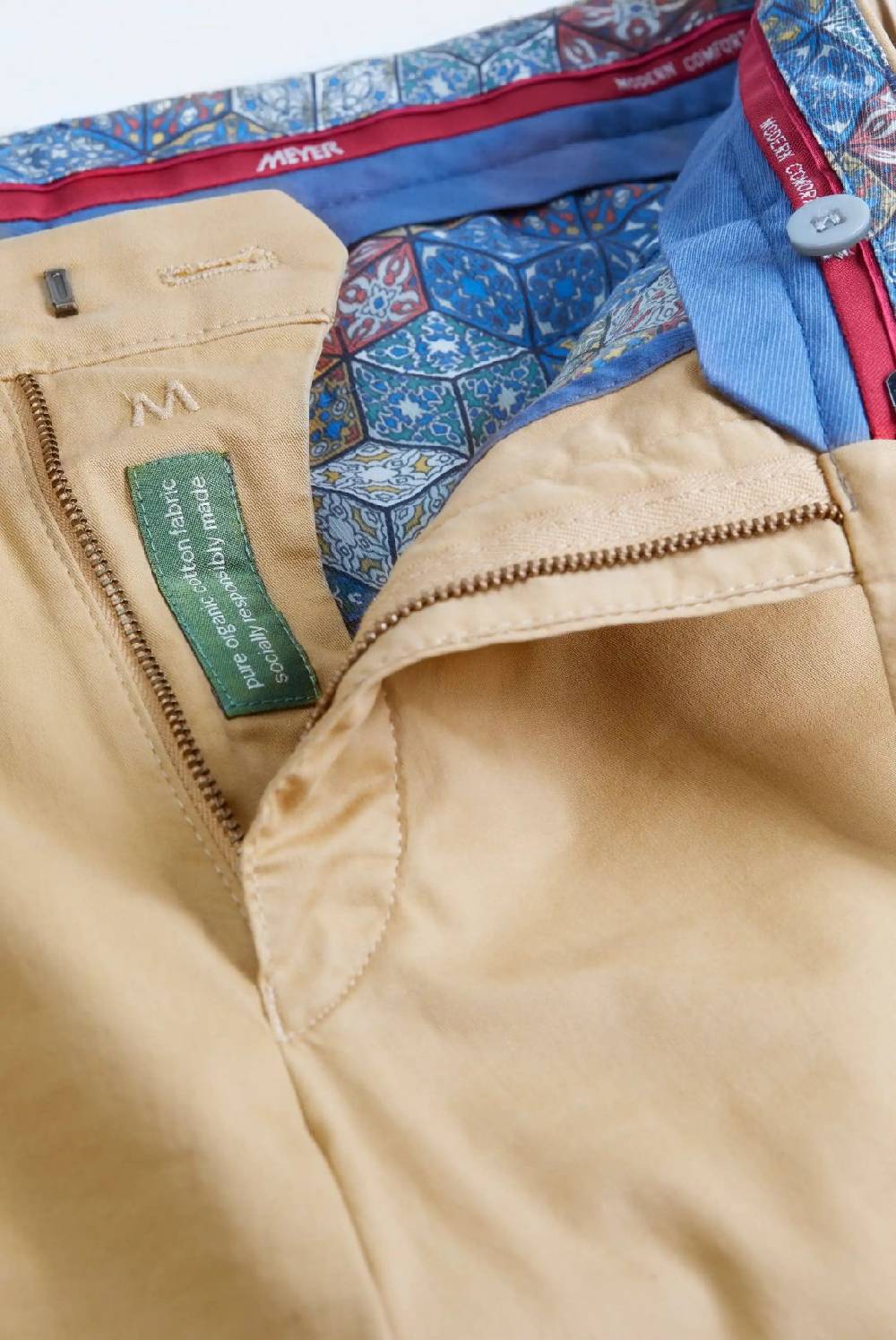 Meyer Pantalone color cammello meyer cotone bio stretch modern fit Offerta Pasqua