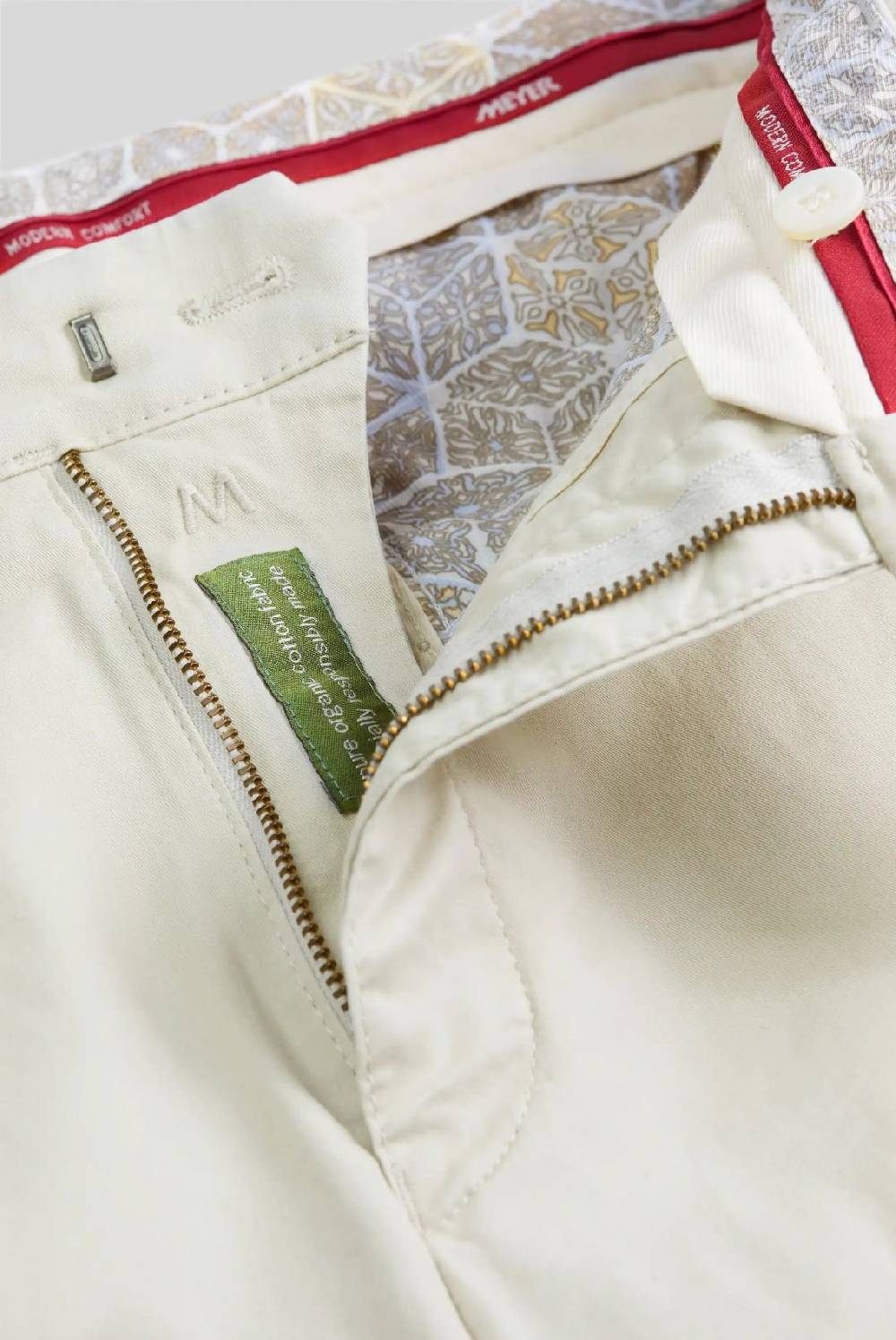 Meyer Pantalone beige meyer cotone bio stretch modern fit Offerta per la Festa della Mamma