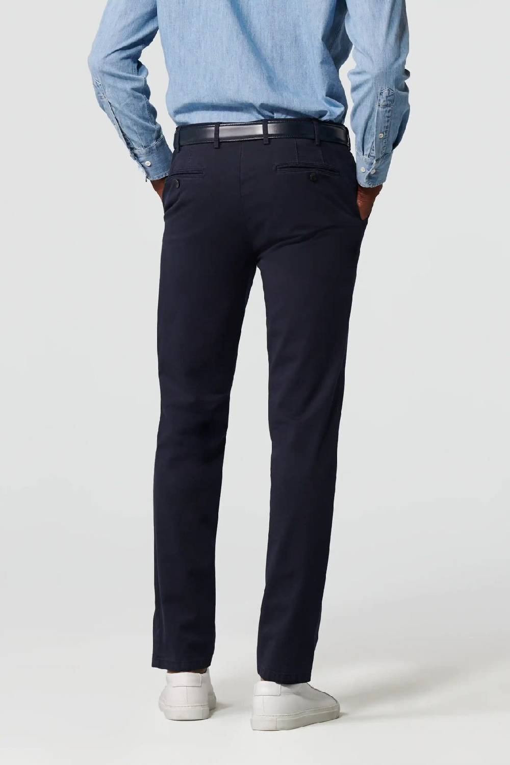 Meyer Pantalone blu meyer cotone bio stretch modern fit Offerta Giorno del Papà