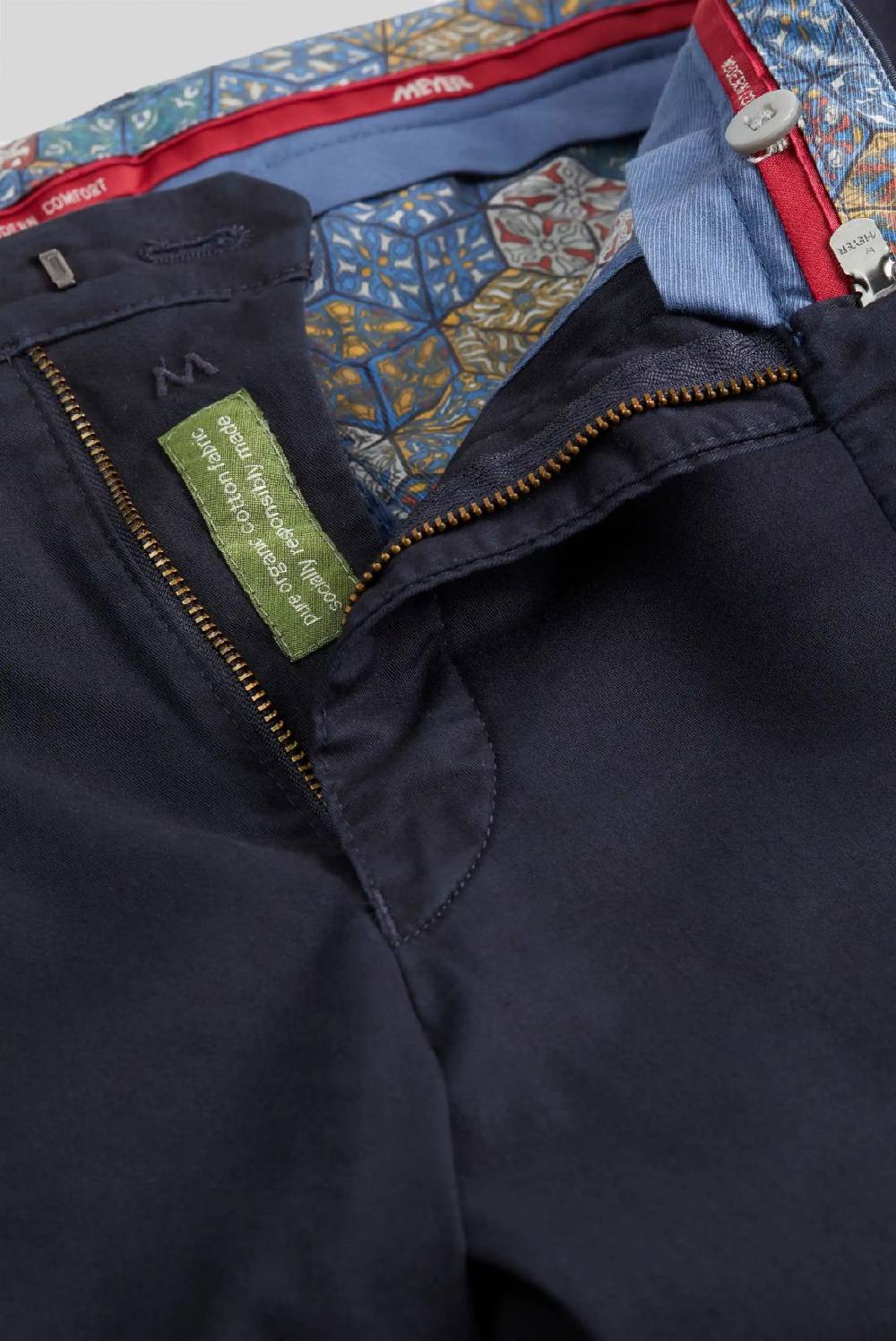 Meyer Pantalone blu meyer cotone bio stretch modern fit Offerta Giorno del Papà