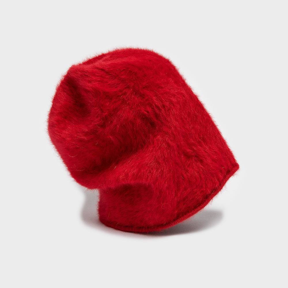 Reinhard Plank CUFFIA ANGORA ROSSA In Saldo