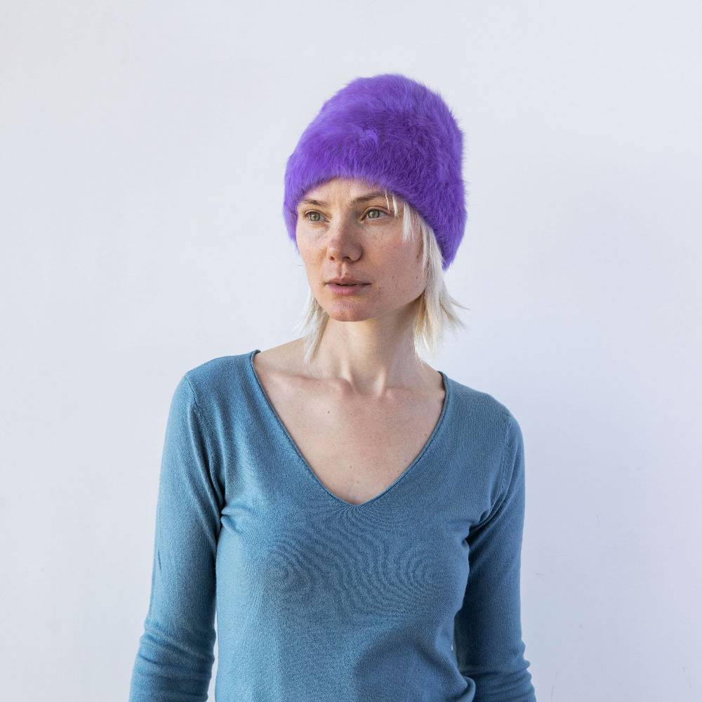 Reinhard Plank CUFFIA ANGORA VIOLA Moda