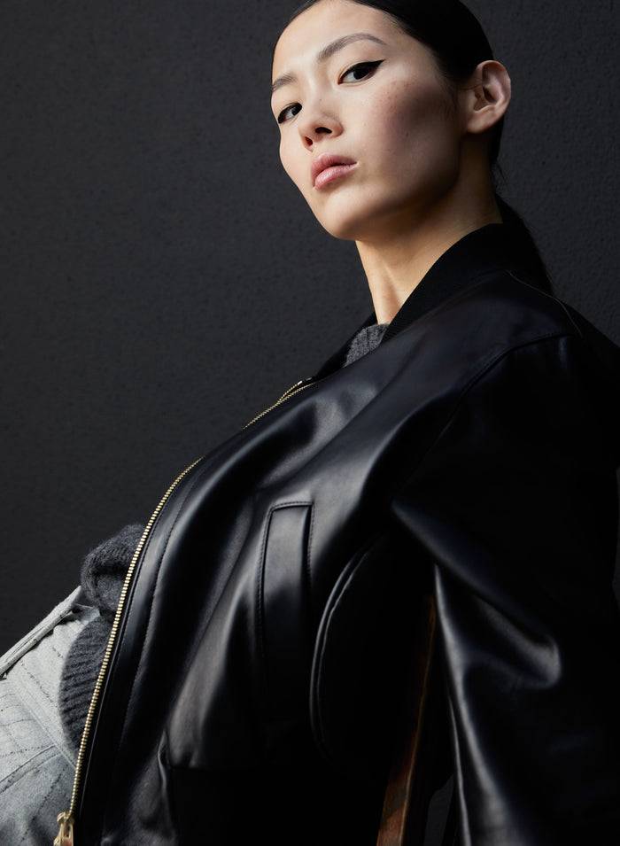 Lorena Antoniazzi BOMBER IN PELLE Spedizione Gratuita