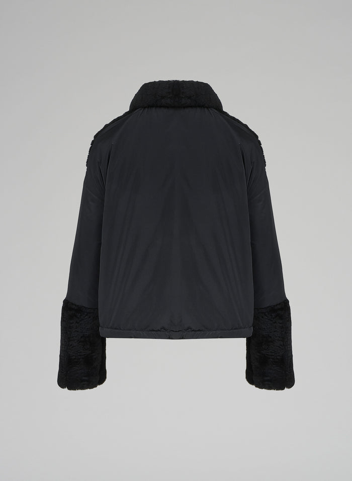 Lorena Antoniazzi GIACCA IN NYLON E MONTONE Outlet