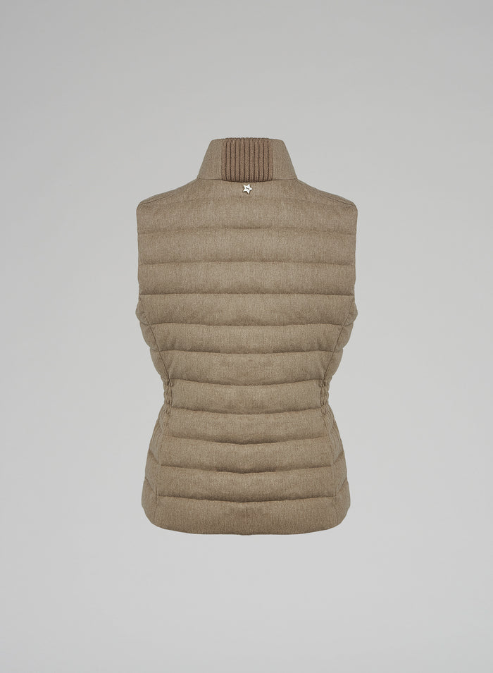 Lorena Antoniazzi GILET IMBOTTITO IN FLANELLA STRETCH Vendita Economica
