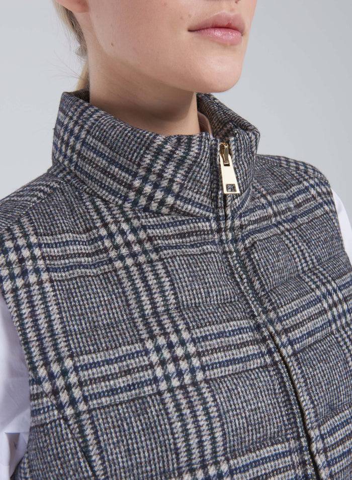 Lorena Antoniazzi GILET IMBOTTITO IN LANA E ALPACA Saldi Di Fabbrica