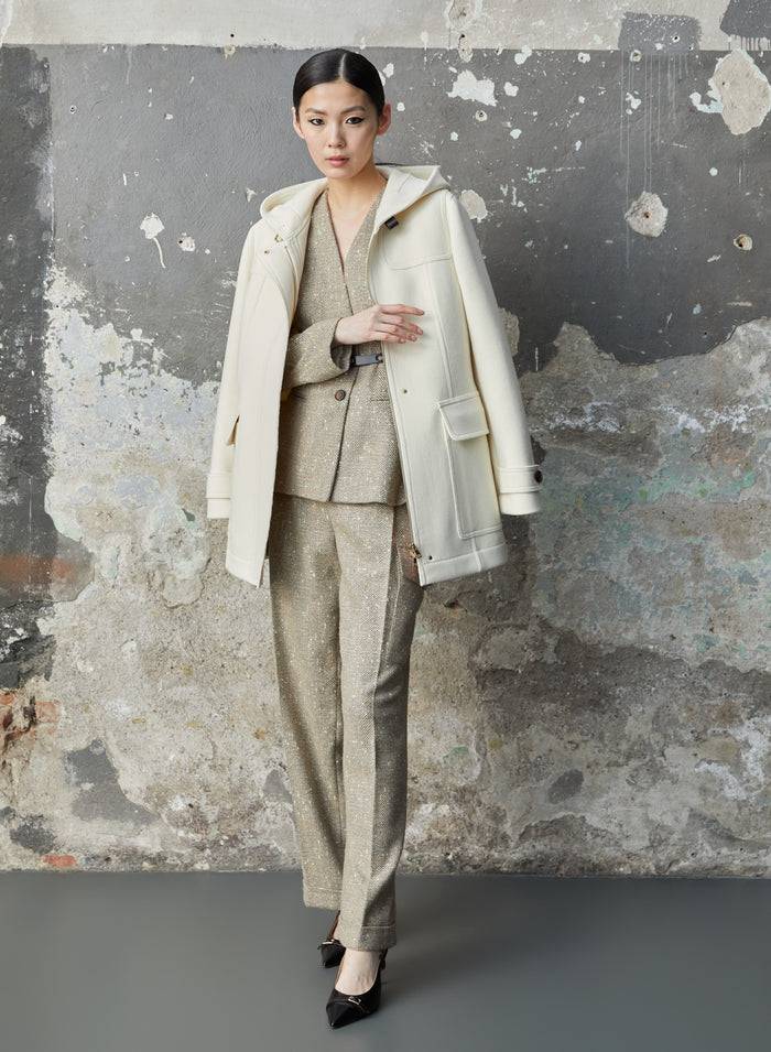 Lorena Antoniazzi CAPPOTTO IN LANA E CASHMERE CON CAPPUCCIO Negozio