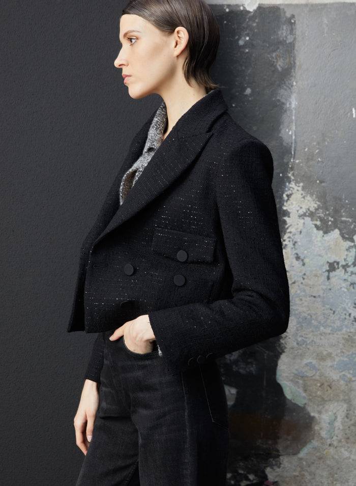 Lorena Antoniazzi GIACCA CROP IN LANA Vendita
