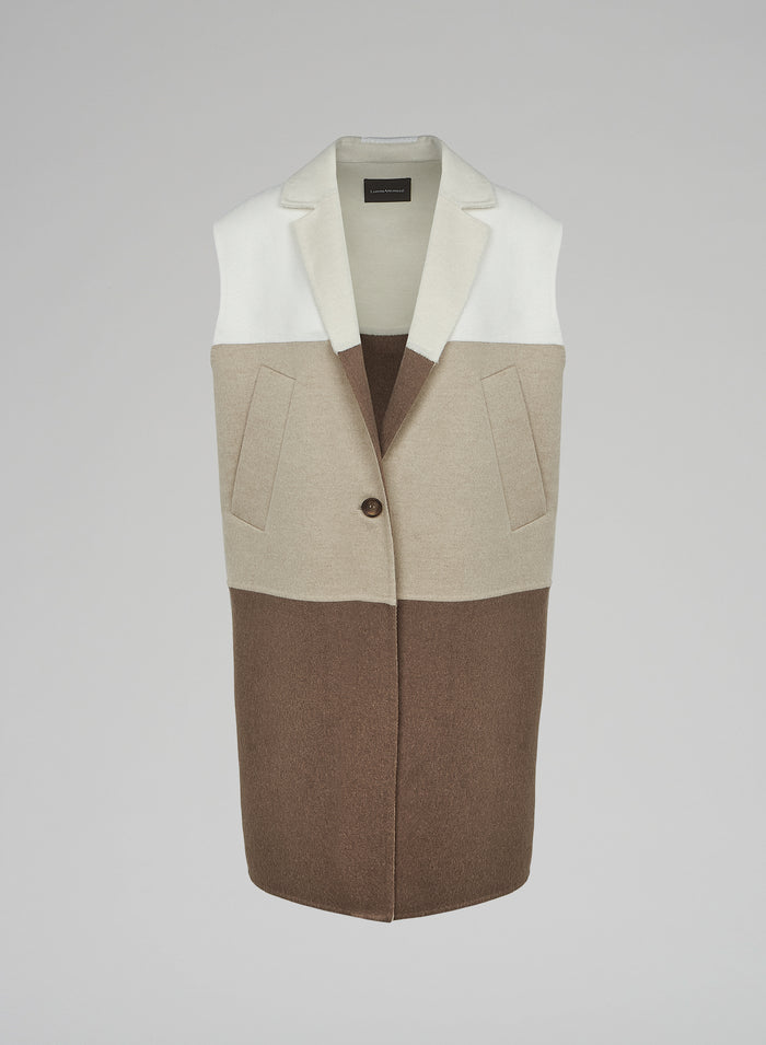 Lorena Antoniazzi GILET LUNGO IN LANA E ANGORA