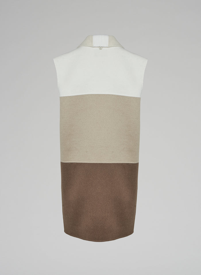 Lorena Antoniazzi GILET LUNGO IN LANA E ANGORA Convenienza