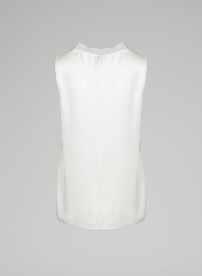 Lorena Antoniazzi TOP IN TWILL DI SETA Sconto