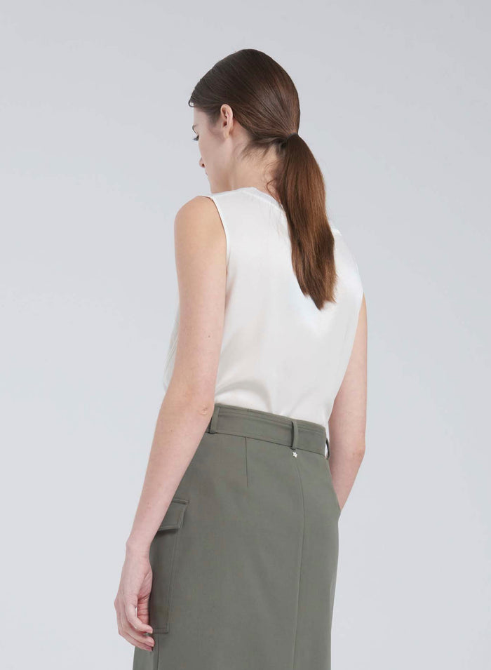 Lorena Antoniazzi TOP IN TWILL DI SETA Sconto