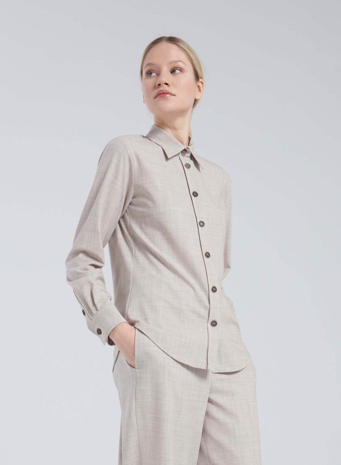 Lorena Antoniazzi CAMICIA IN LANA STRETCH Offerte