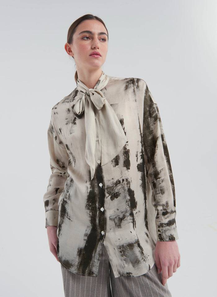 Lorena Antoniazzi CAMICIA IN VISCOSA STAMPATA Vendita Economica