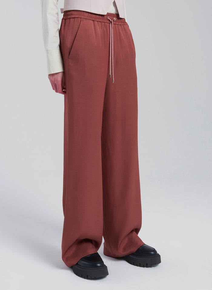 Lorena Antoniazzi PANTALONI IN TWILL DI SETA Nuovo
