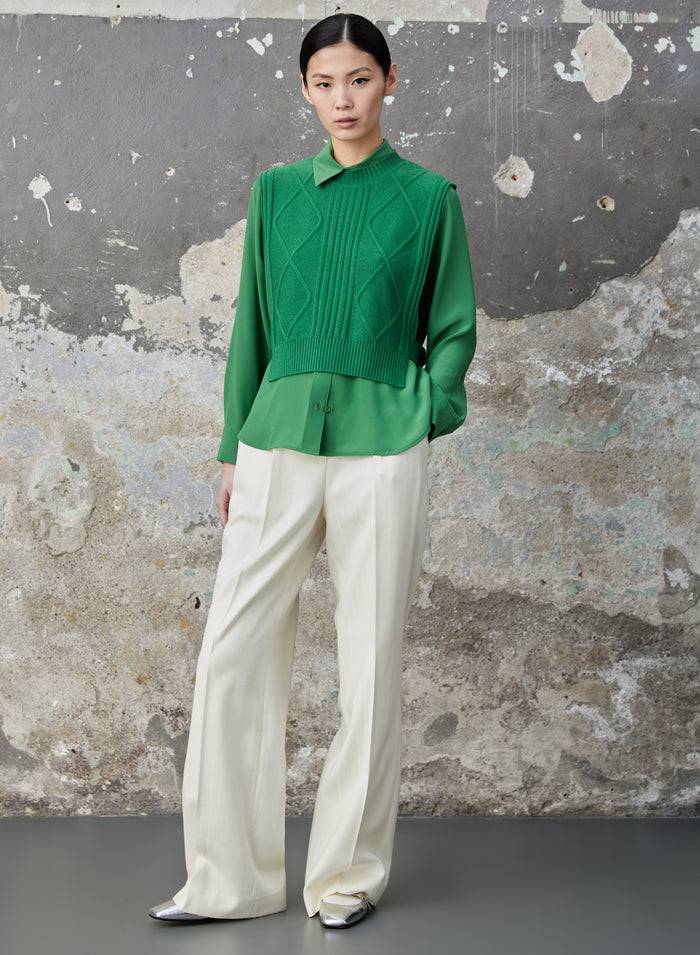 Lorena Antoniazzi PANTALONI IN LANA JACQUARD Italia