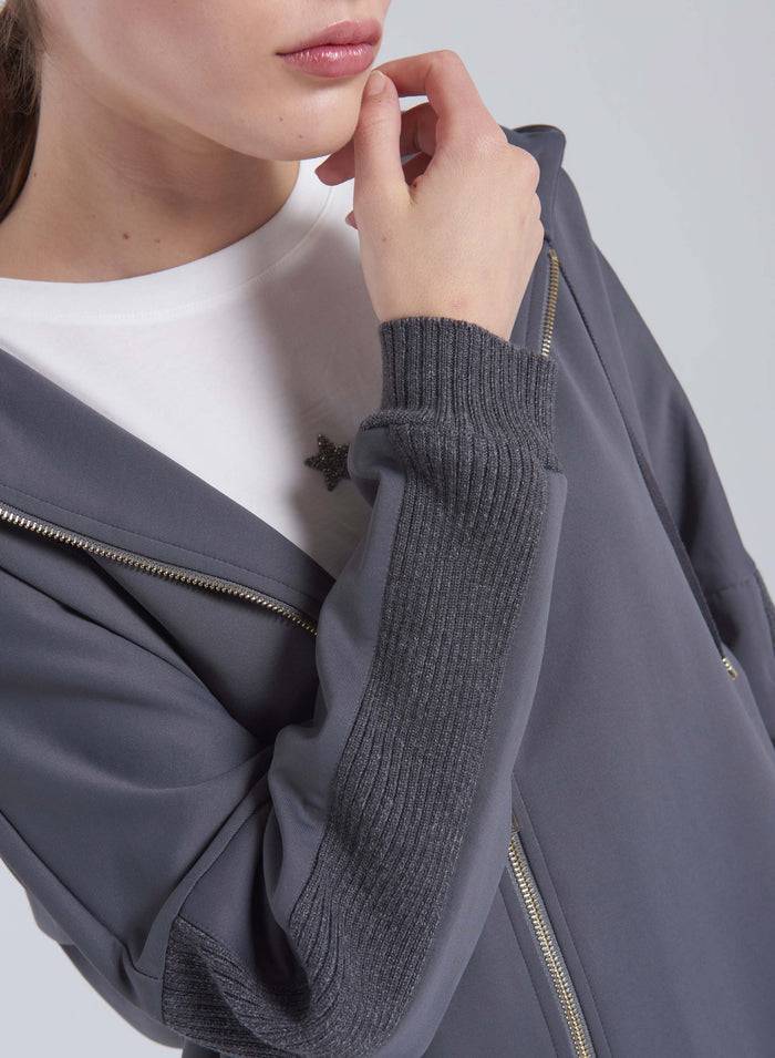 Lorena Antoniazzi FELPA CON CAPPUCCIO IN COTONE Promozione Limitata