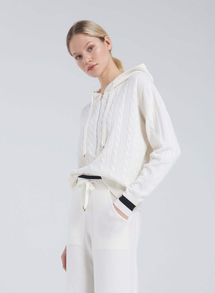 Lorena Antoniazzi FELPA IN MAGLIA A TRECCIA Shopping Online