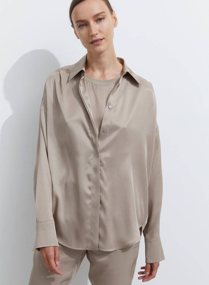 Lorena Antoniazzi CAMICIA IN TWILL DI SETA Nuovo